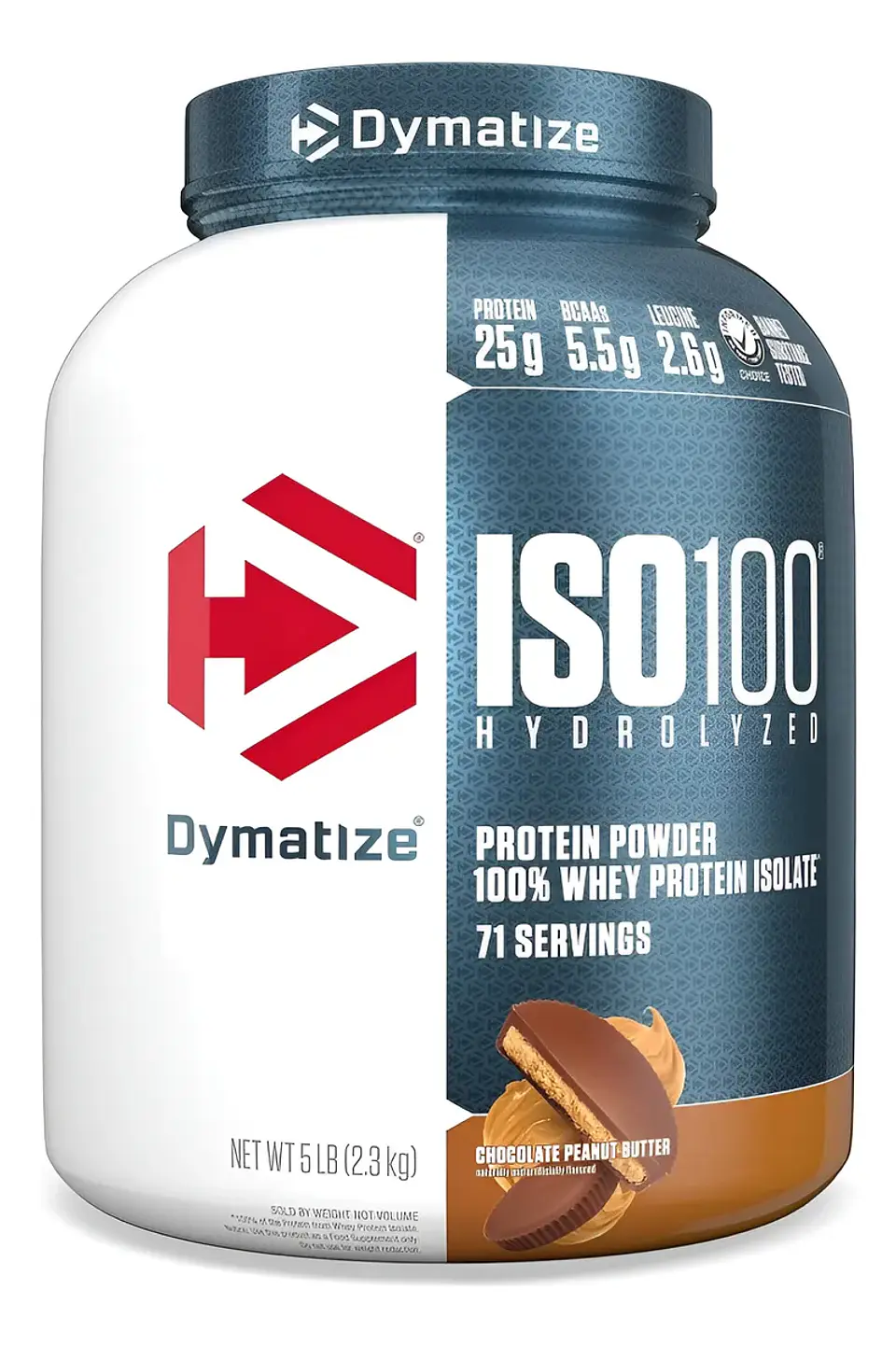 PROTEINA DYMATIZE ISO 100 HYDROLYZED WHEY ISOLATE 5LB  CHOCOLATE PEANUT BUTTER  1