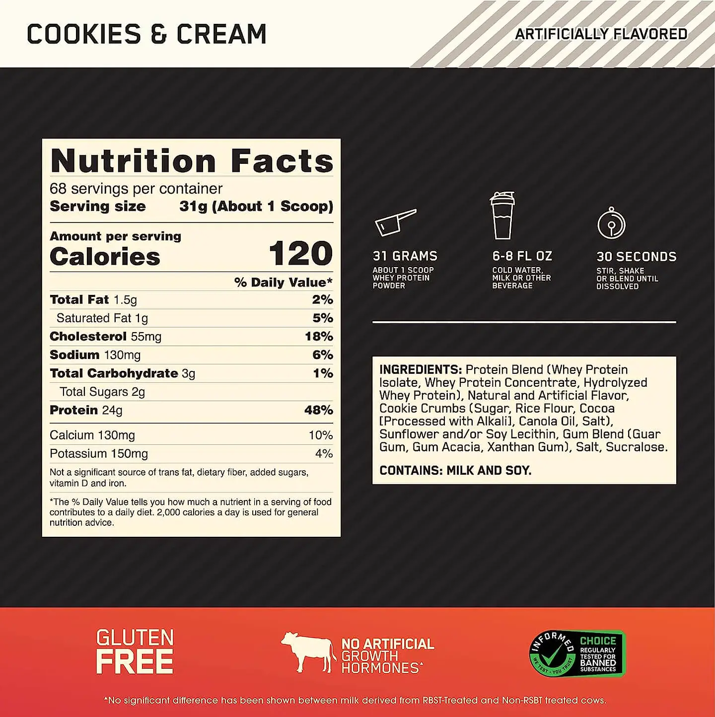 WHEY GOLD STANDARD (5LB) OPTIMUM NUTRITION Original 4