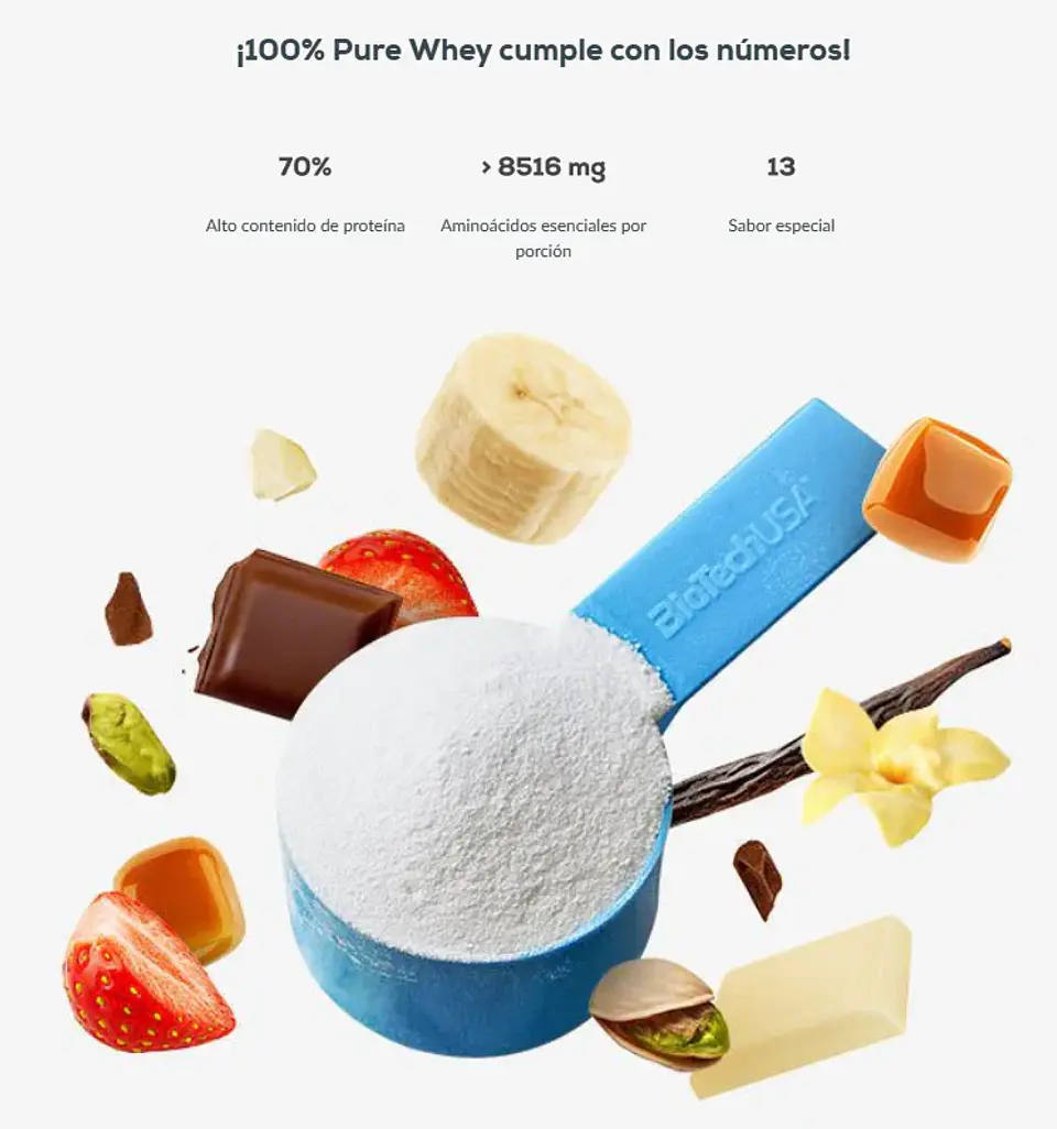 Proteina 100% Pure Whey 5libras 81 Servicios - Biotechusa 4
