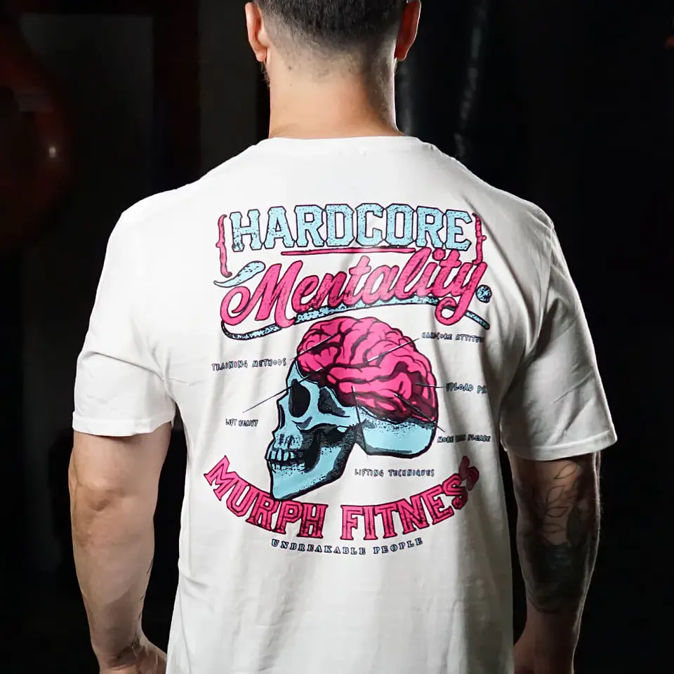 Remera Regular Fit Hardcore Mentality - Blanco 1