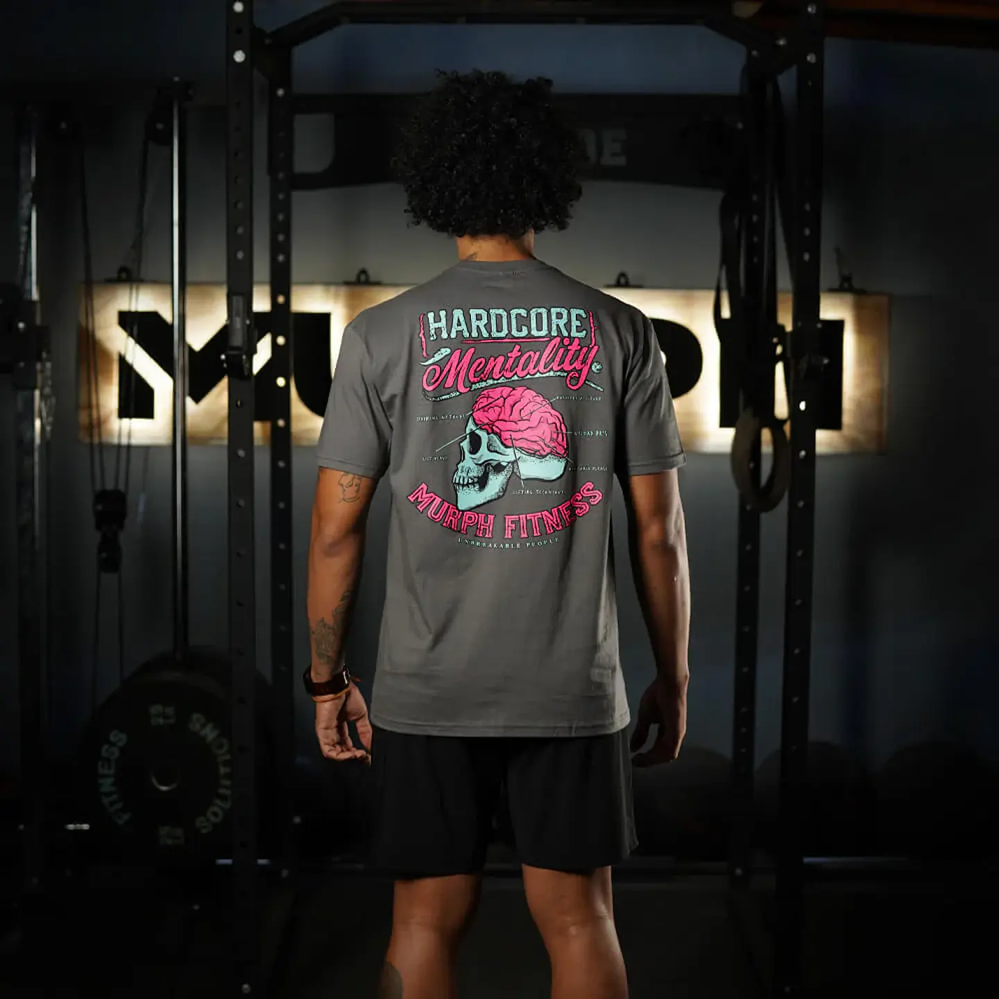Remera Regular Fit Hardcore Mentality - Gris Charcoal 5