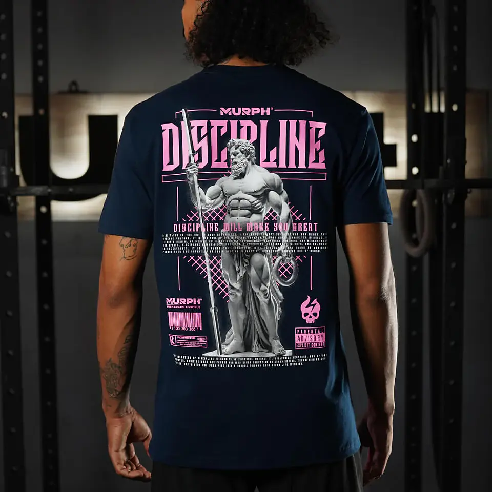 Remera Regular Fit Stoic Discipline - Navy Blue 1