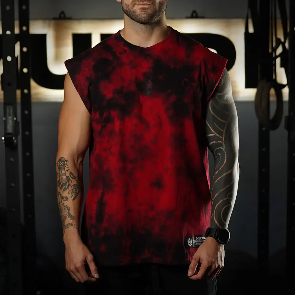Musculosa Oversize Sleeveless Skull logo - Red Storm 1