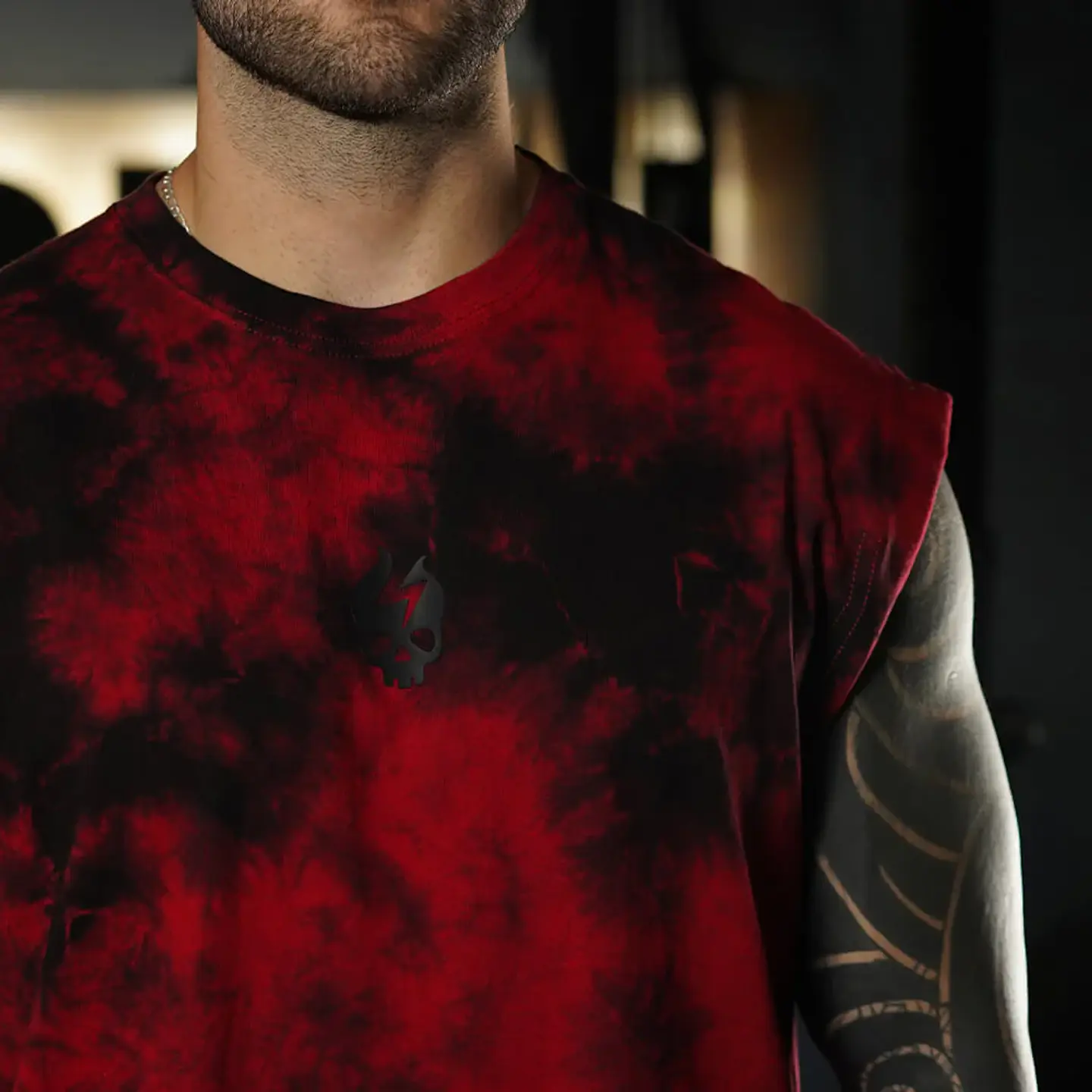 Musculosa Oversize Sleeveless Skull logo - Red Storm 3