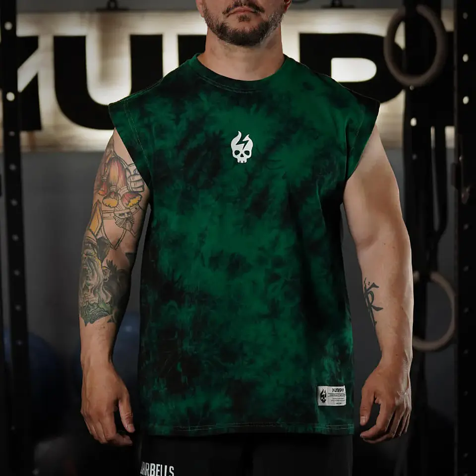 Musculosa Oversize Sleeveless Skull logo - Green Storm 1