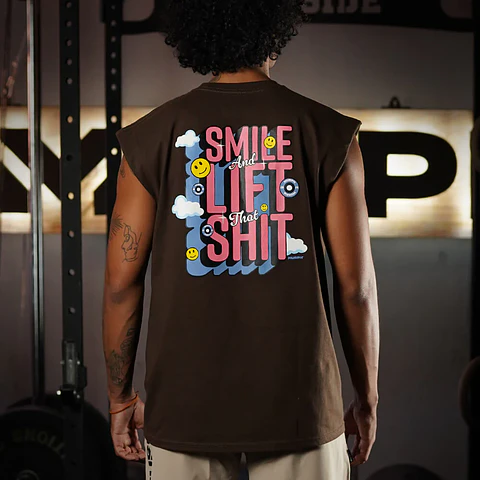Musculosa Oversize Sleeveless Smile - Chocolate