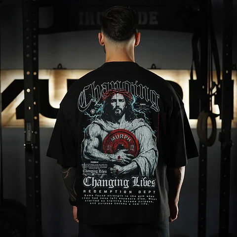 Remera Oversize ICON Premium CHANGING LIVES - Negro