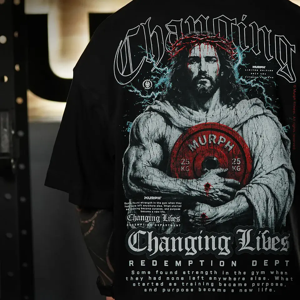Remera Oversize ICON Premium CHANGING LIVES - Negro 3