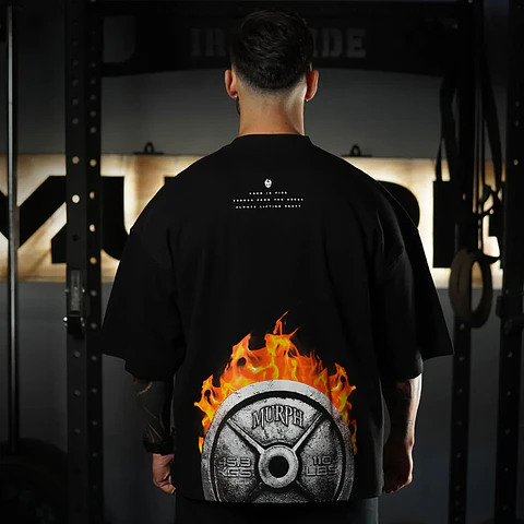 Remera Oversize ICON BORN IN FIRE - Negro