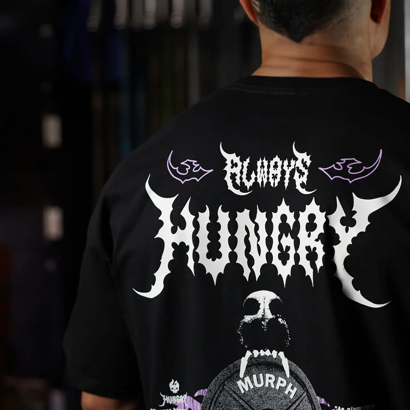 Remera Oversize Always Hungry - Negro 5