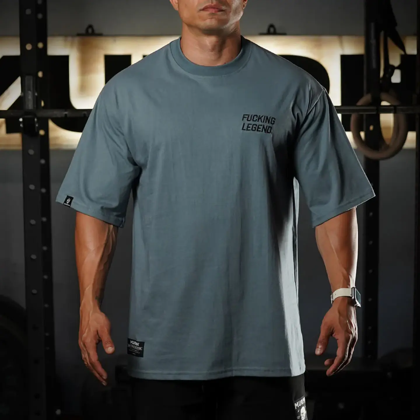 Oversize Premium Embroidery Fucking Legend - Steel Gray 1