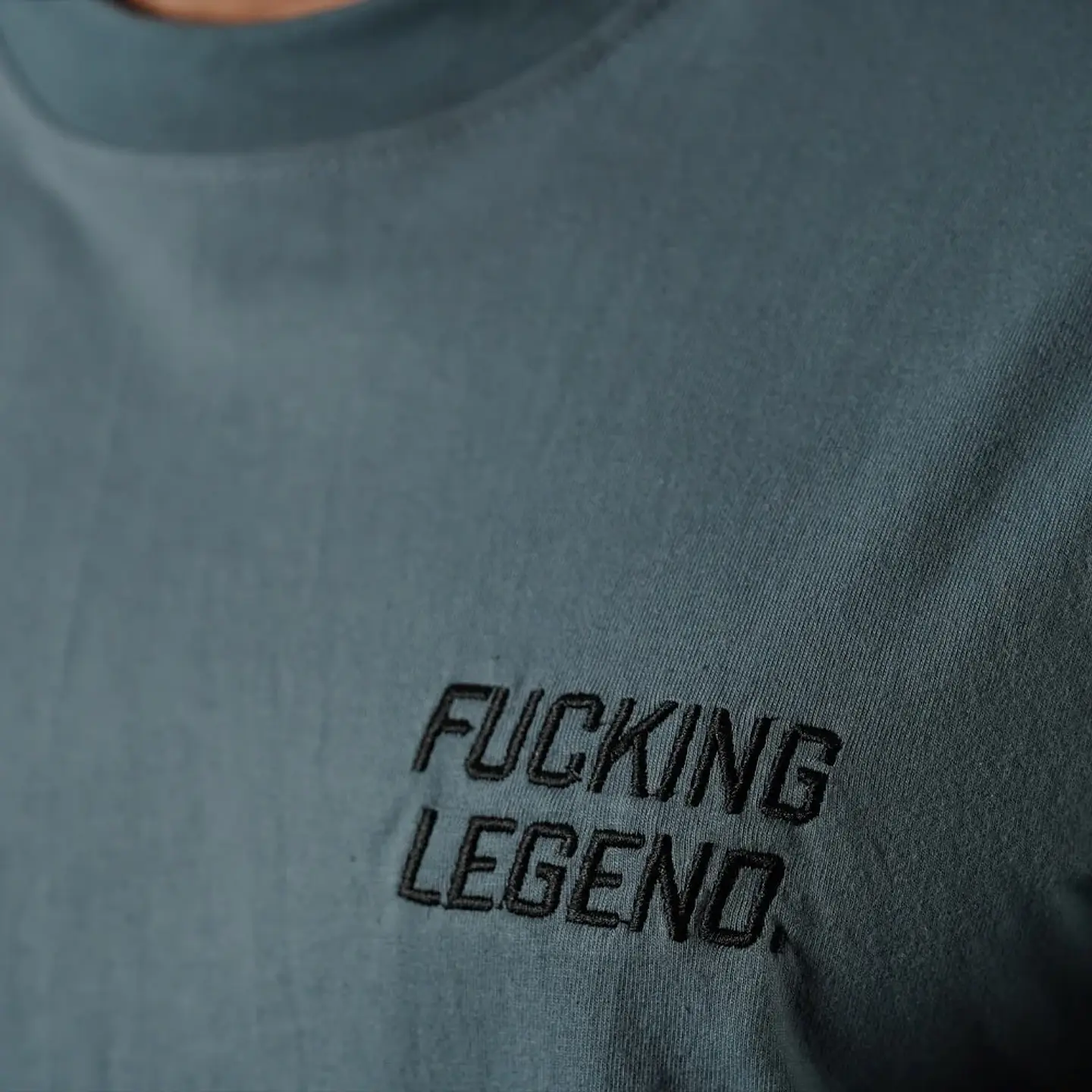 Oversize Premium Embroidery Fucking Legend - Steel Gray 5
