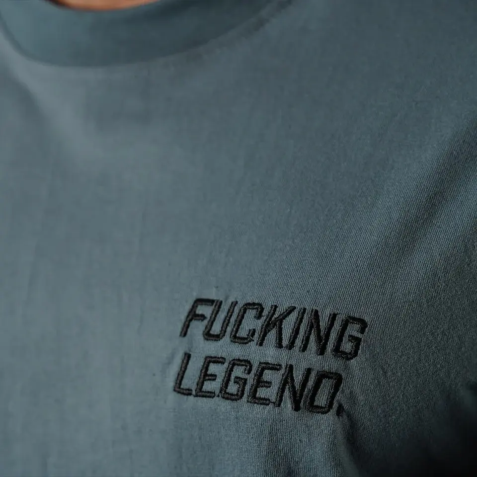 Oversize Premium Embroidery Fucking Legend - Steel Gray 5