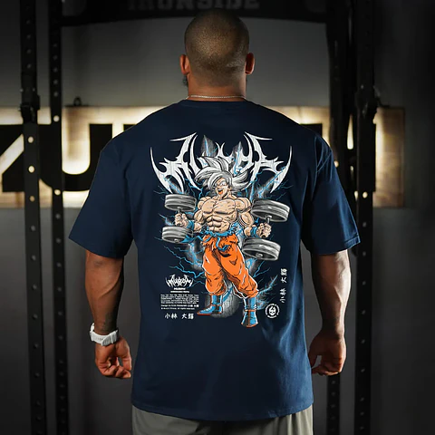 Remera Oversize Goku - Navy Blue