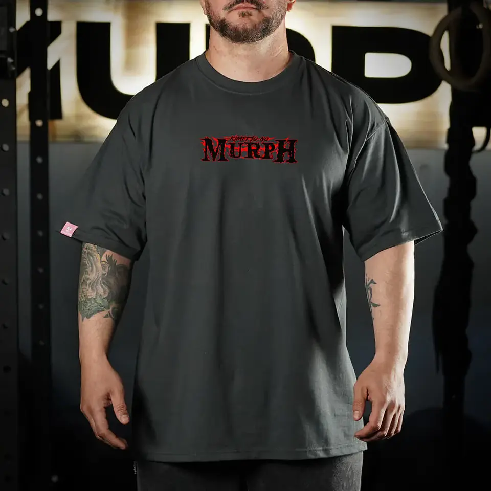 Remera Oversize KIMETSU NO MURPH - Gris Charcoal 2