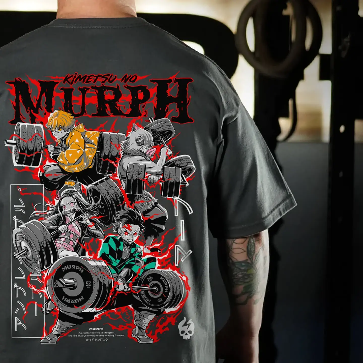 Remera Oversize KIMETSU NO MURPH - Gris Charcoal 3