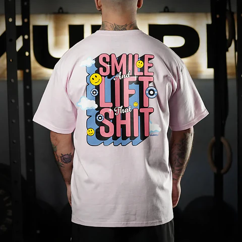  Remera Oversize Smile - Pink