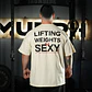 Remera Oversize Lifting Weights Is SEXY - Sweet Cream - Miniatura 1