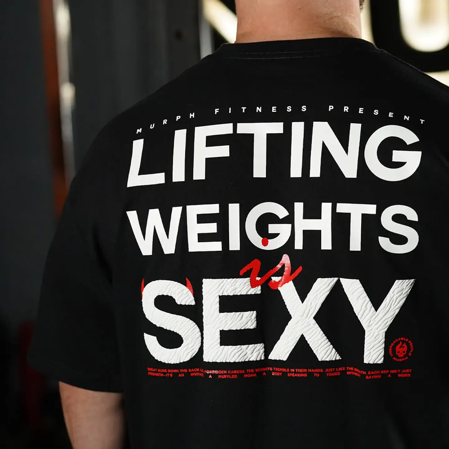 Remera Oversize Lifting Weights Is SEXY - Negro 6