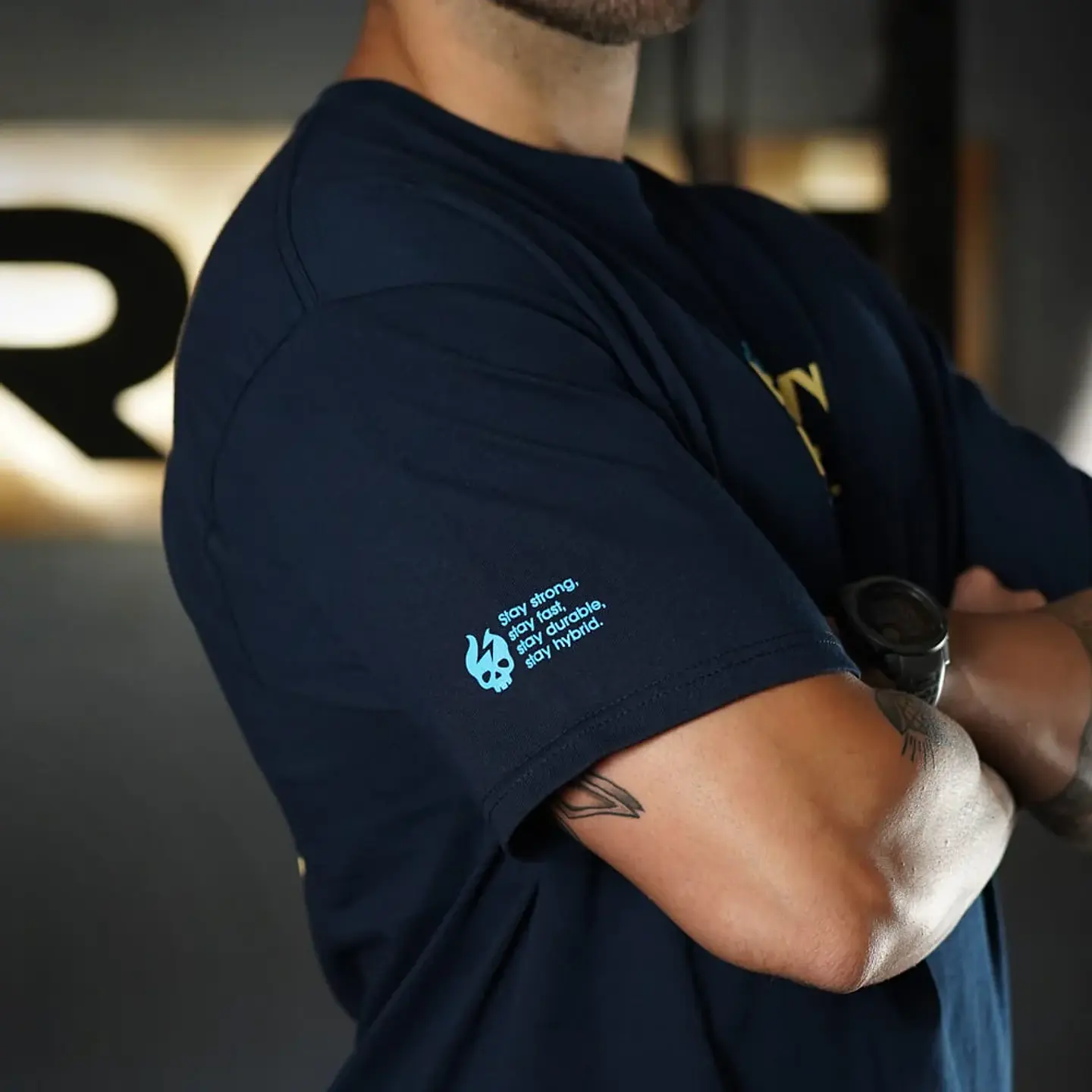 Remera Oversize LIFT HEAVY & RUN FAST - Navy Blue 3