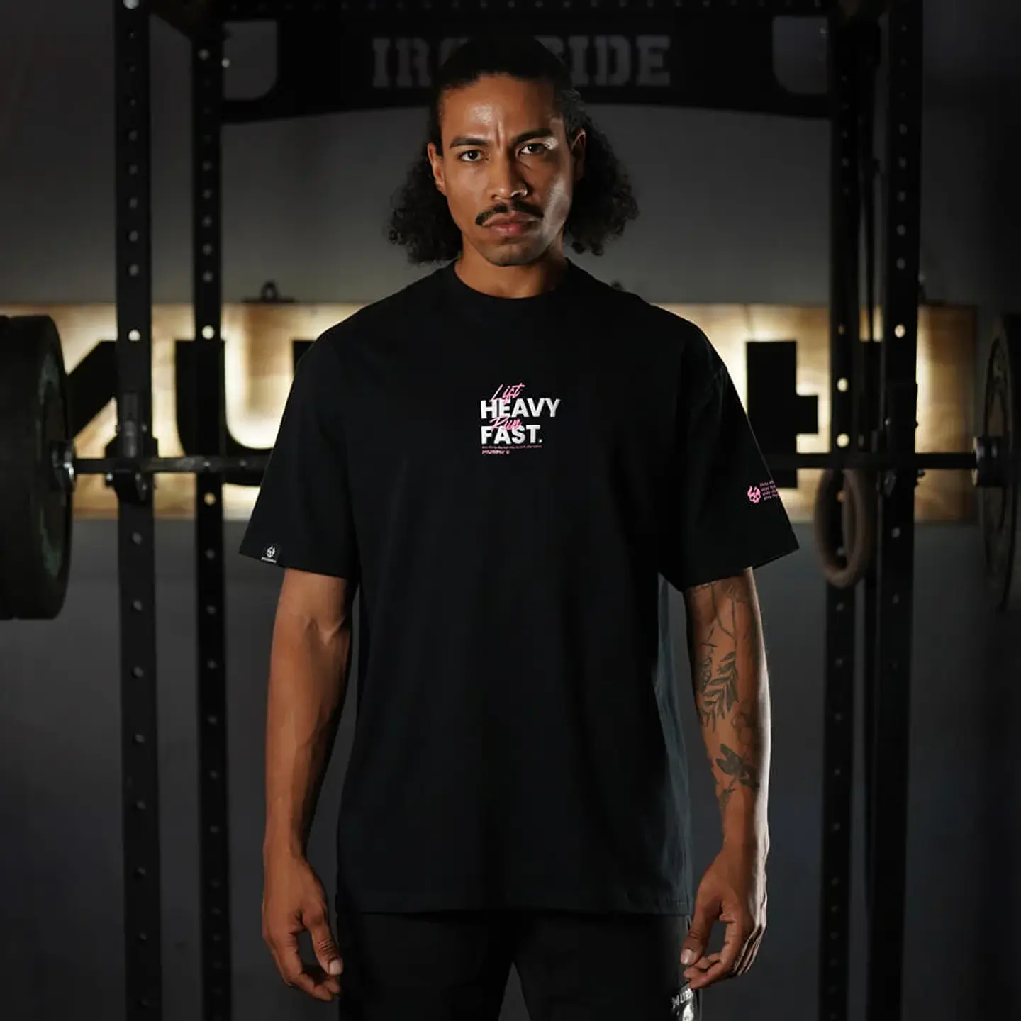 Remera Oversize LIFT HEAVY & RUN FAST - Negro 2