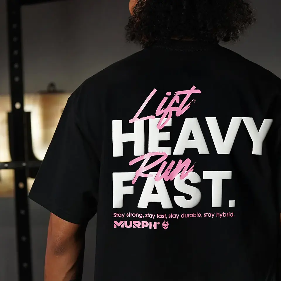 Remera Oversize LIFT HEAVY & RUN FAST - Negro 3