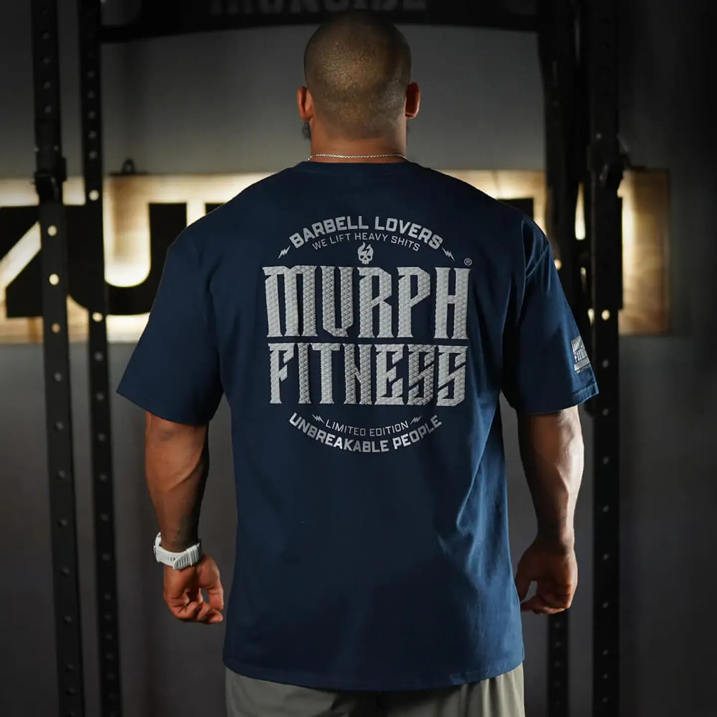 Remera Oversize Barbell Texture - Navy Blue 3