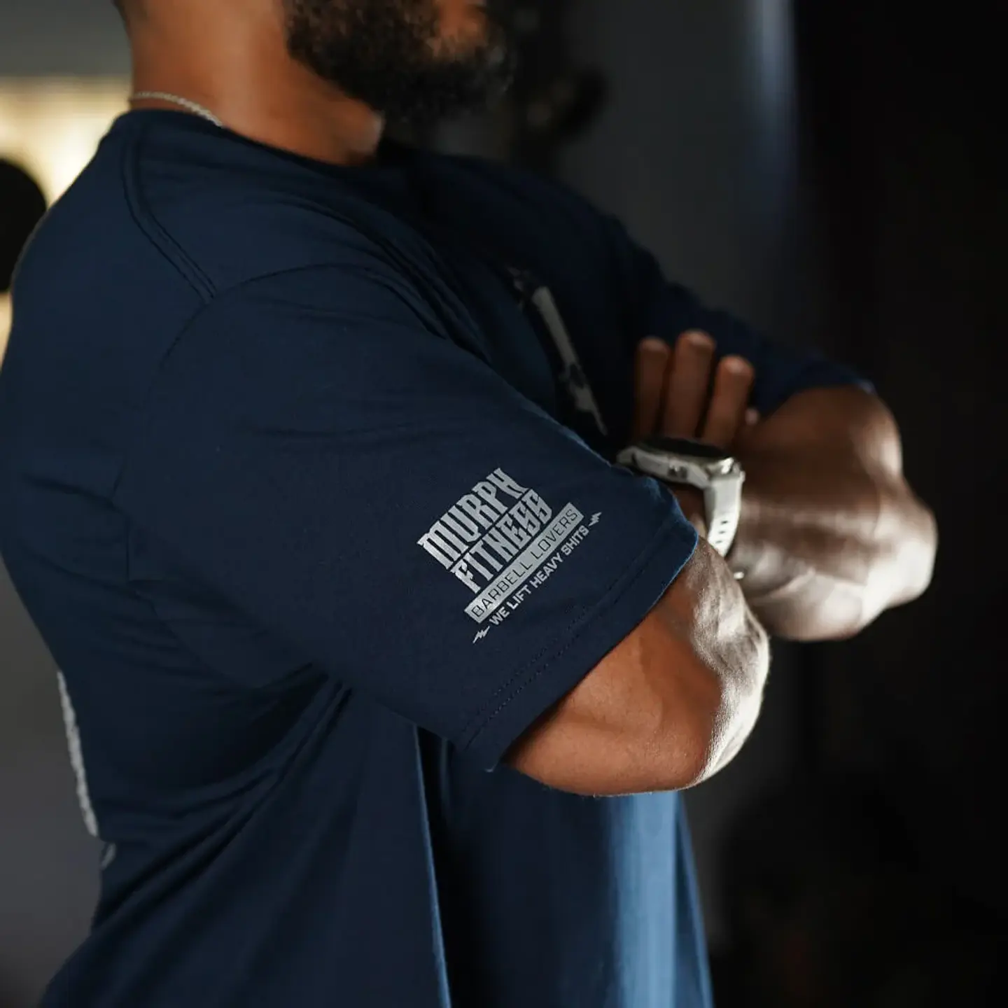 Remera Oversize Barbell Texture - Navy Blue 4