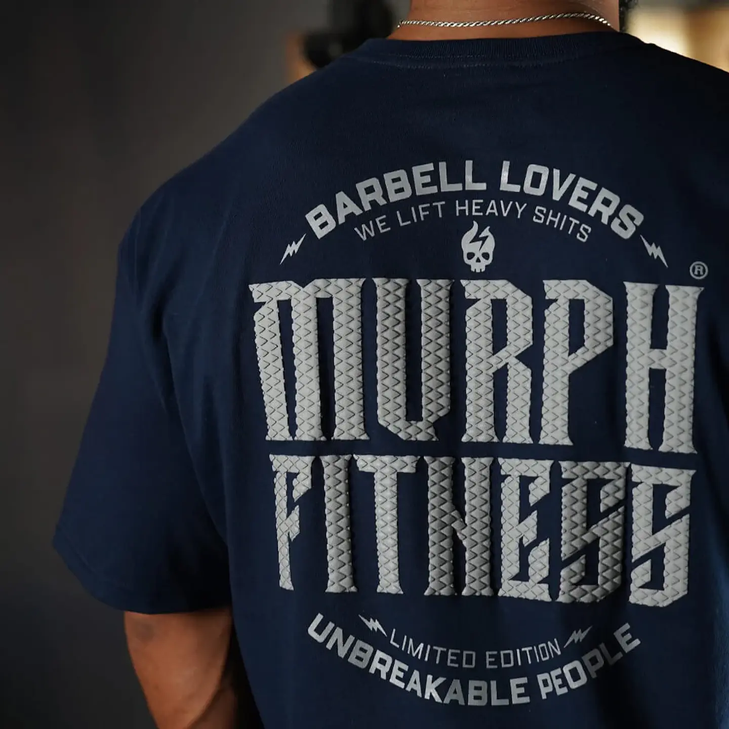 Remera Oversize Barbell Texture - Navy Blue 6