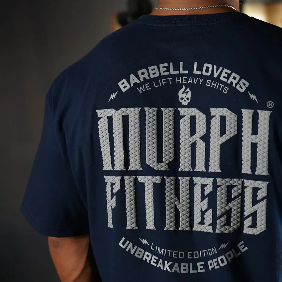 Remera Oversize Barbell Texture - Navy Blue 6