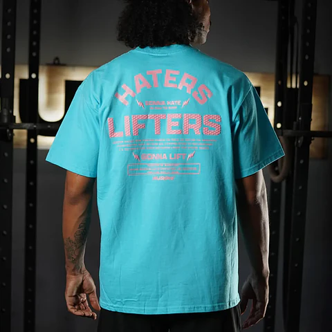 Remera Oversize Premium Haters Vs Lifters - Energy Blue