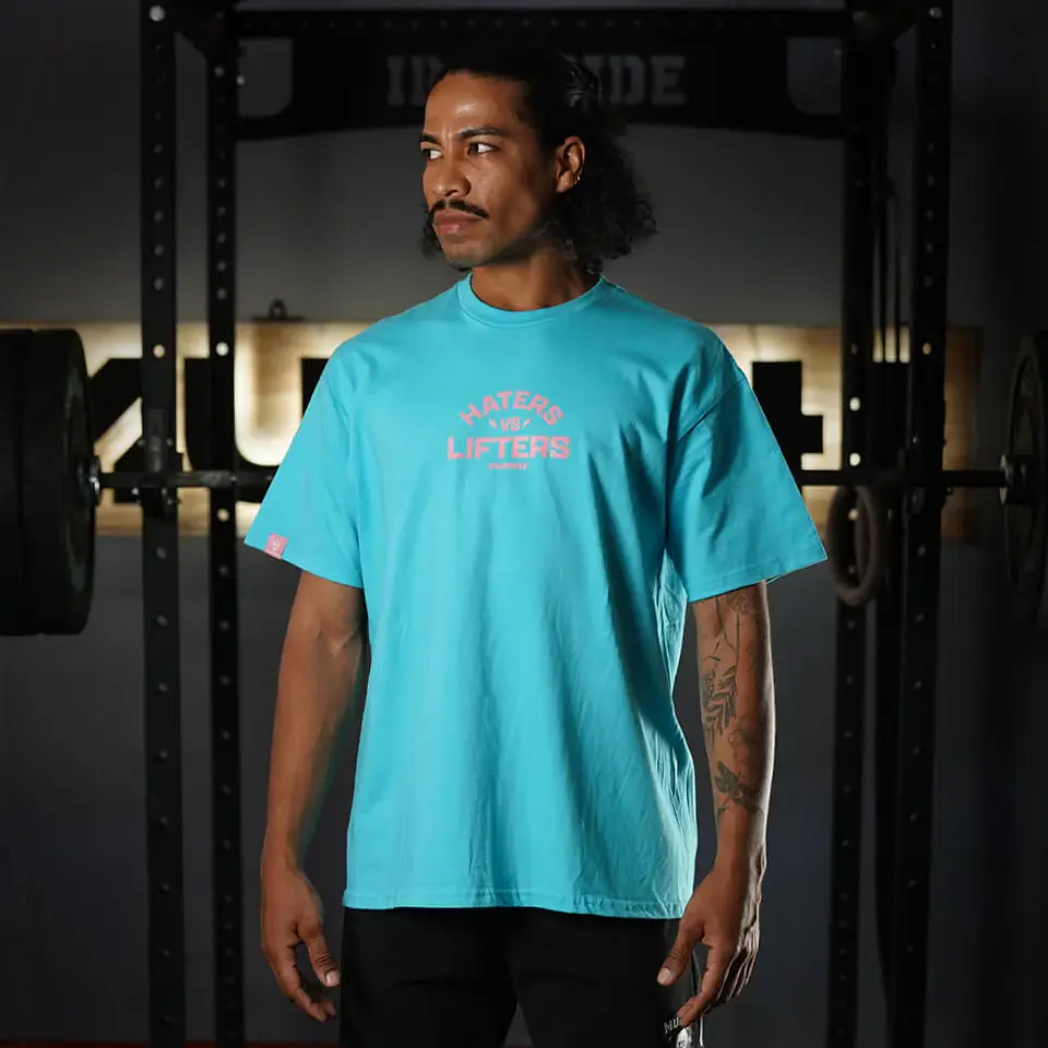 Remera Oversize Premium Haters Vs Lifters - Energy Blue 2