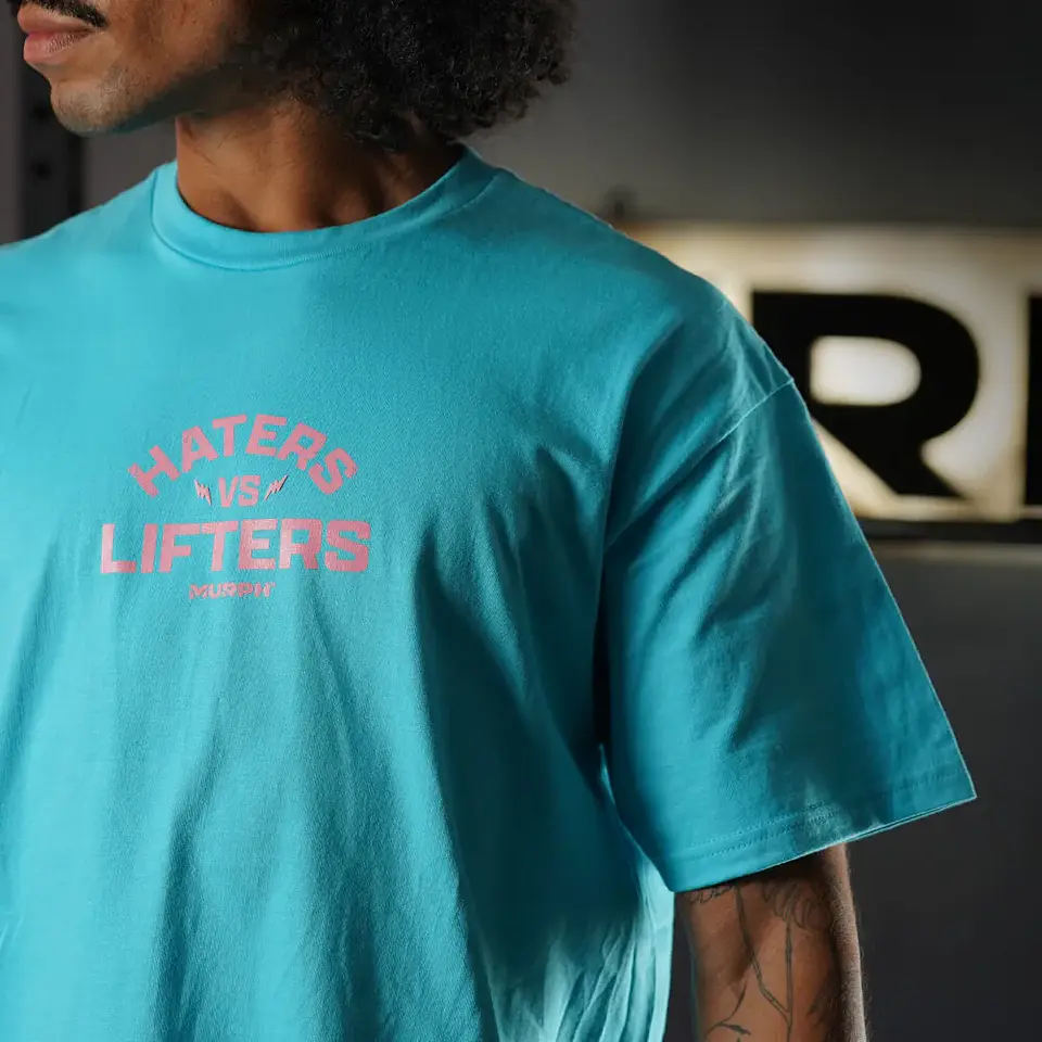 Remera Oversize Premium Haters Vs Lifters - Energy Blue 4