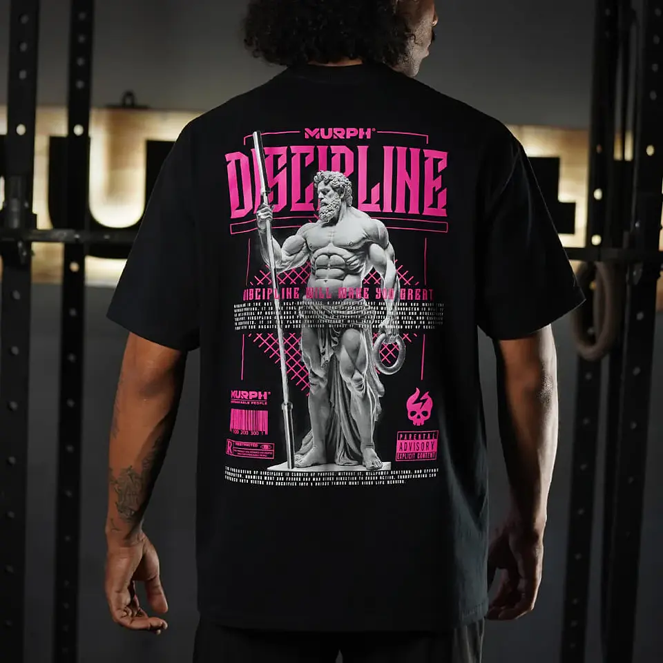 Remera Oversize Stoic Discipline - Negro 1