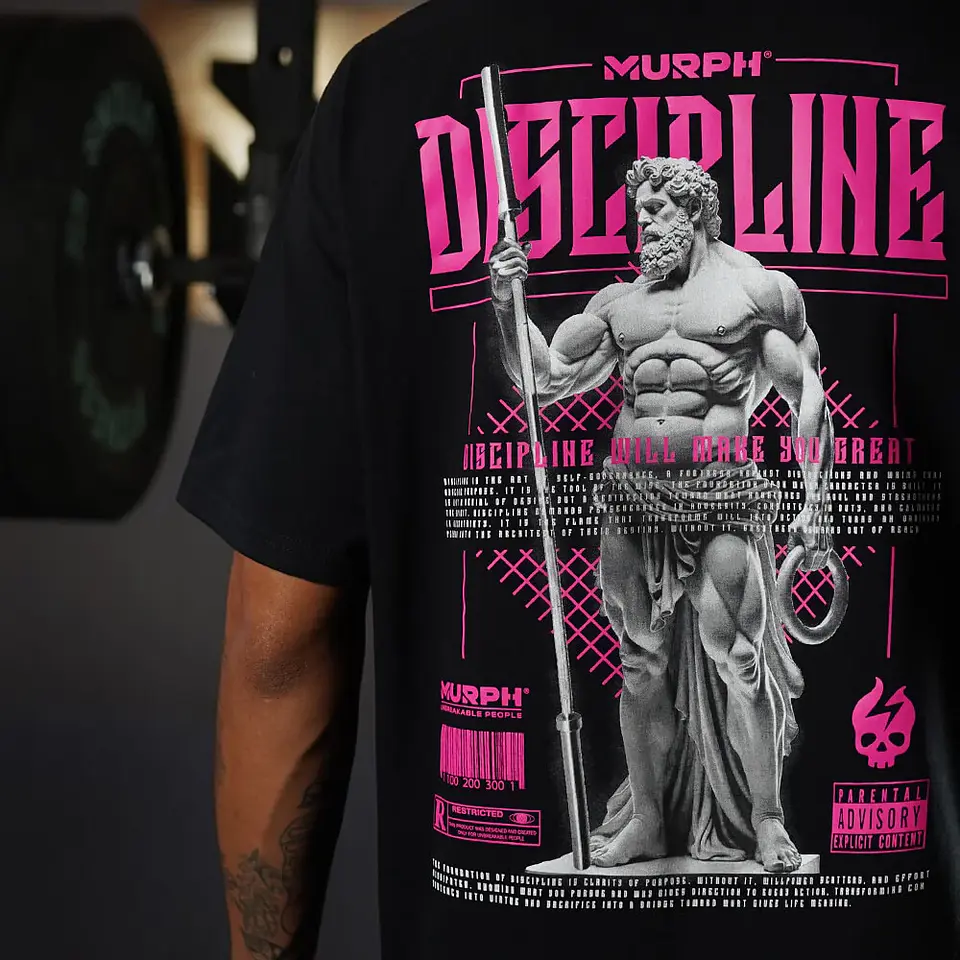 Remera Oversize Stoic Discipline - Negro 3