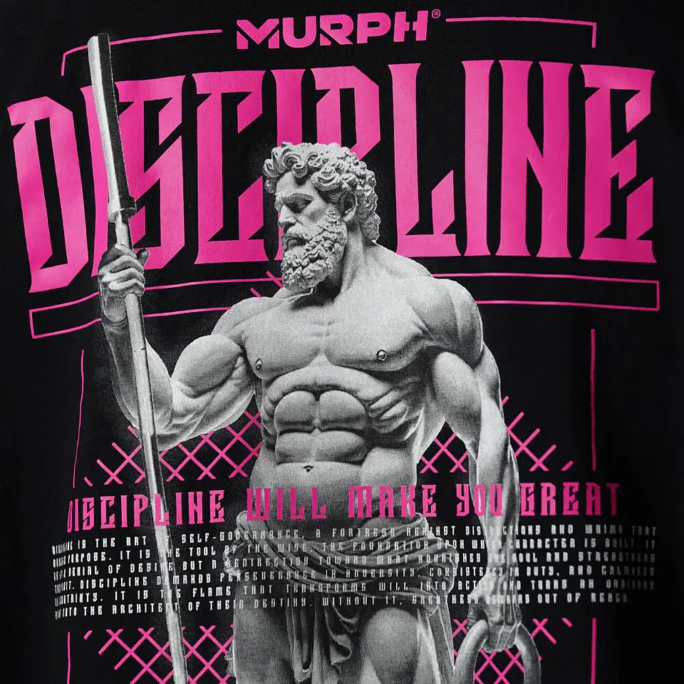 Remera Oversize Stoic Discipline - Negro 5