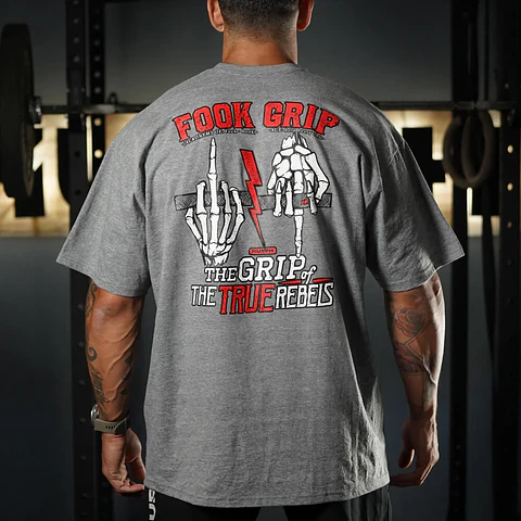 Remera Oversize Premium Fook Grip - Heather Gray