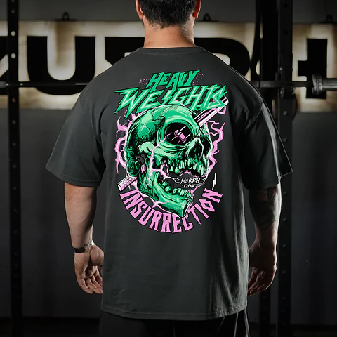 Remera Oversize Insurrection - Gris Charcoal