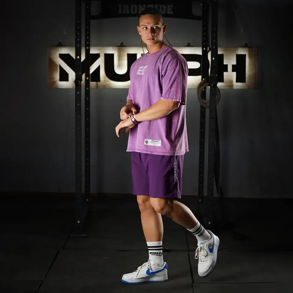 Remera Oversize Premium Discipline Beats Talent - Acid Purple 3