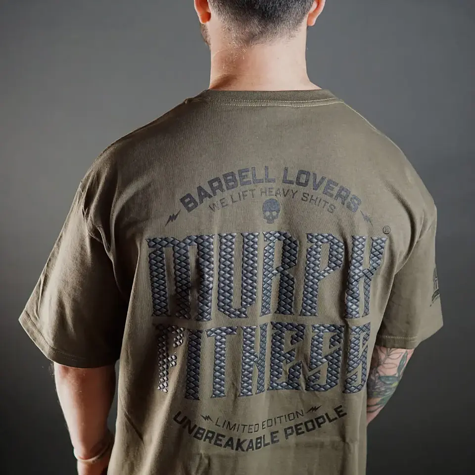 Remera Oversize Barbell Texture - Verde Táctico 2