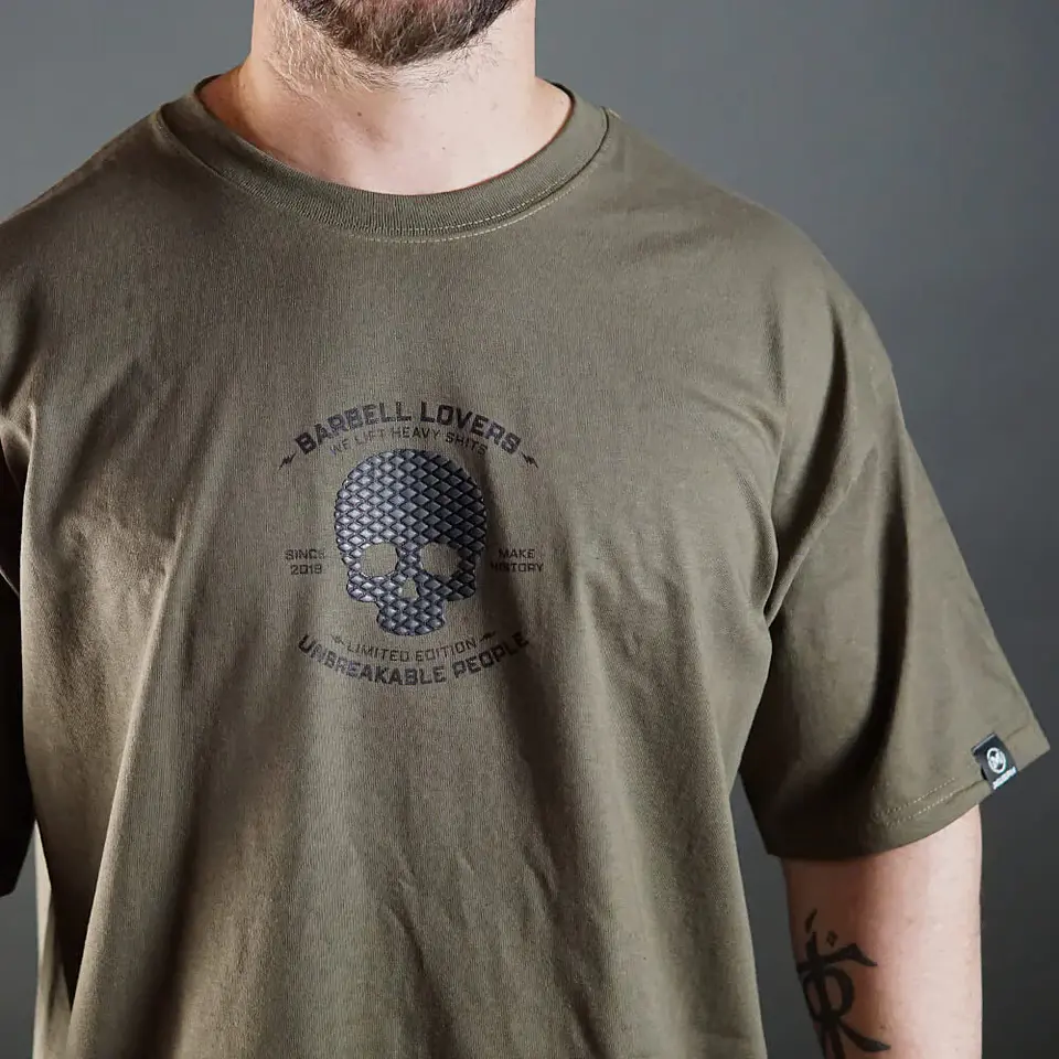 Remera Oversize Barbell Texture - Verde Táctico 3