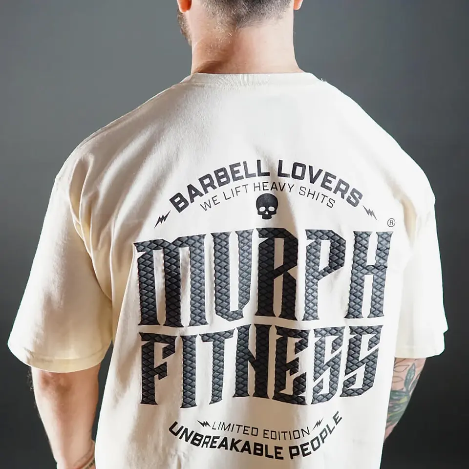 Remera Oversize Barbell Texture - Sweet Cream 4