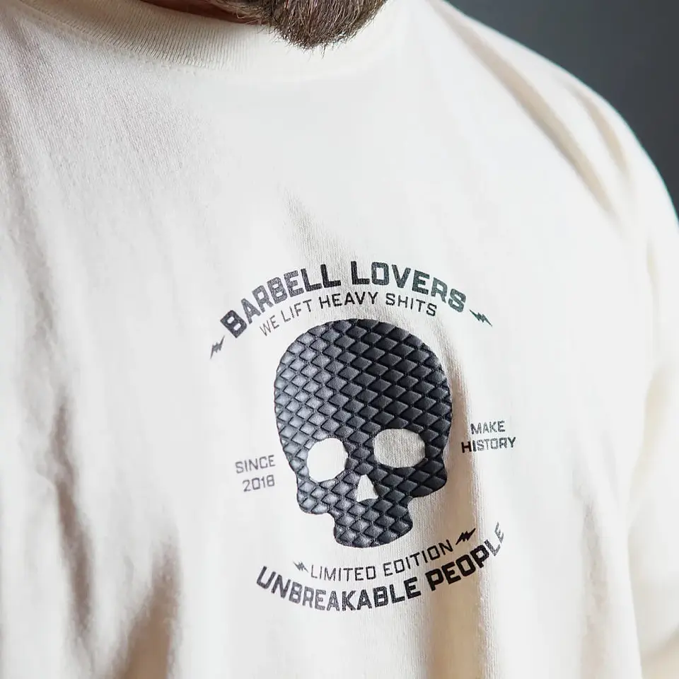 Remera Oversize Barbell Texture - Sweet Cream 5