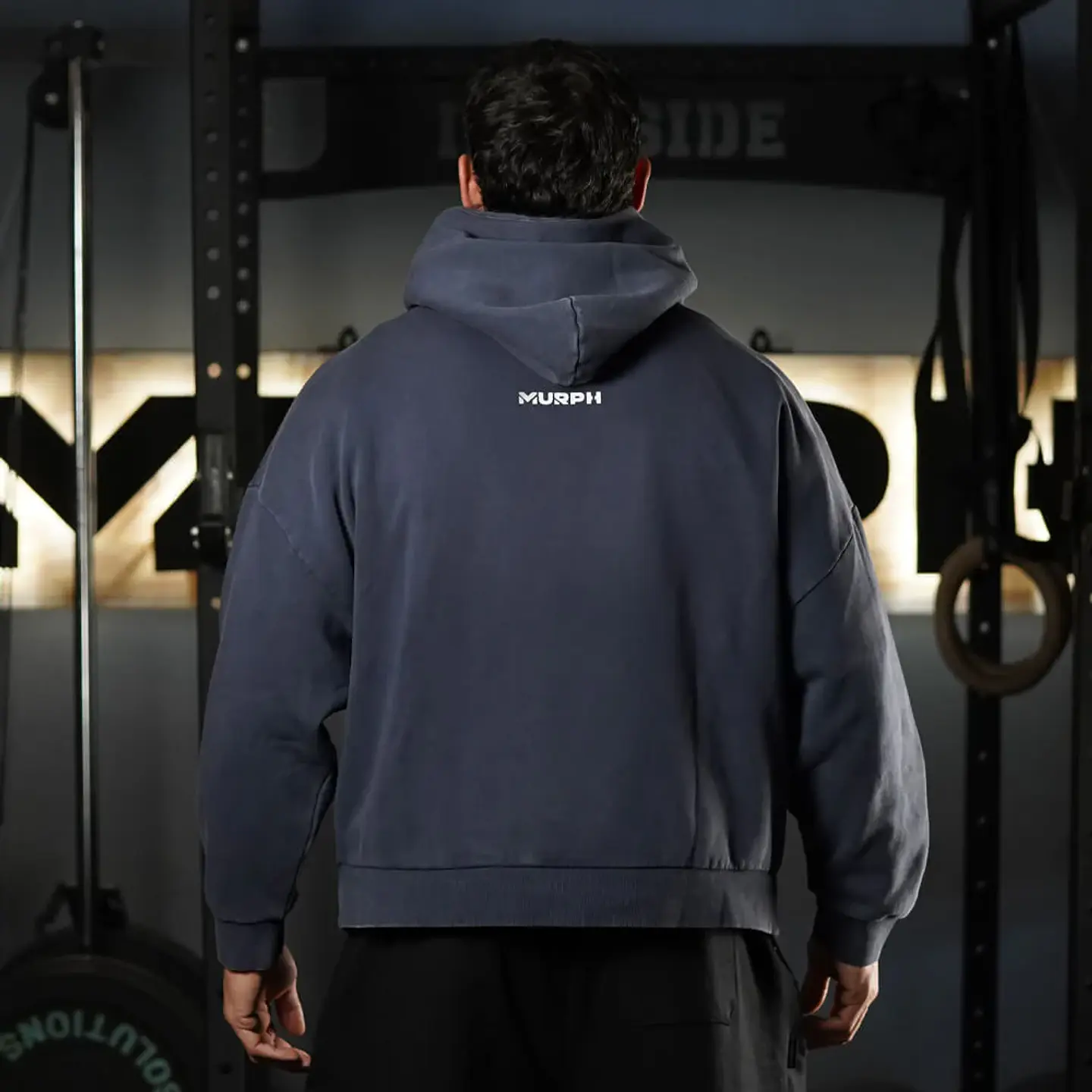 Buzo Premium Boxy Fit Hoddie ONIX Skull logo - Acid Blue 2