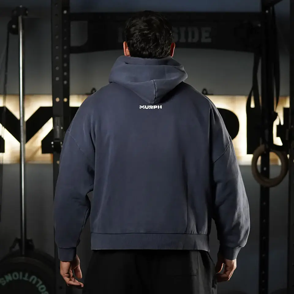 Buzo Premium Boxy Fit Hoddie ONIX Skull logo - Acid Blue 2