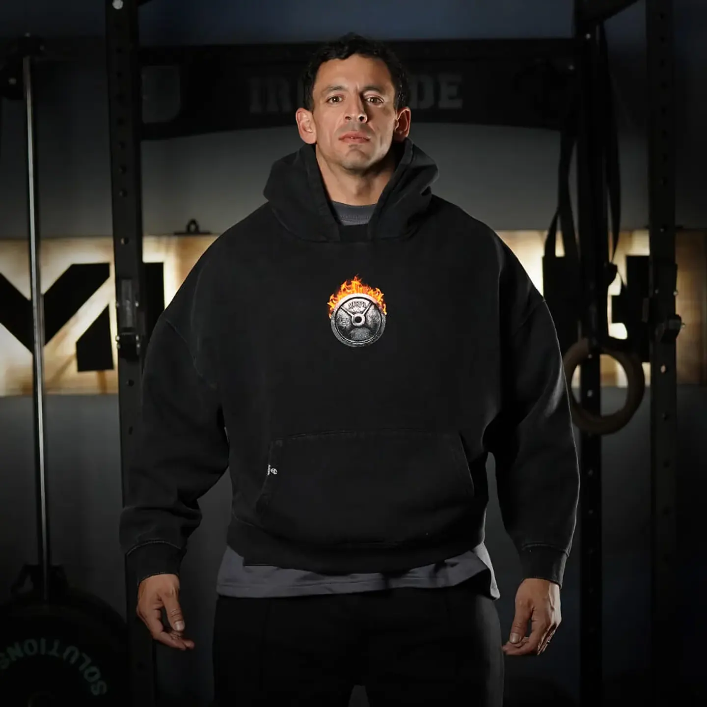 Buzo Premium Boxy Fit Hoddie ONIX Born in Fire - Acid Black 2