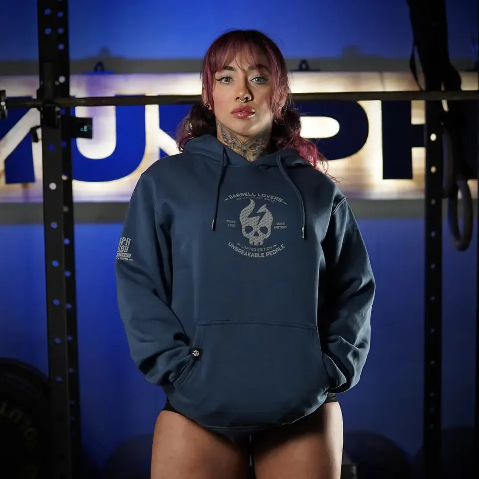 Buzo Canguro Barbell Texture - Petroleum 2