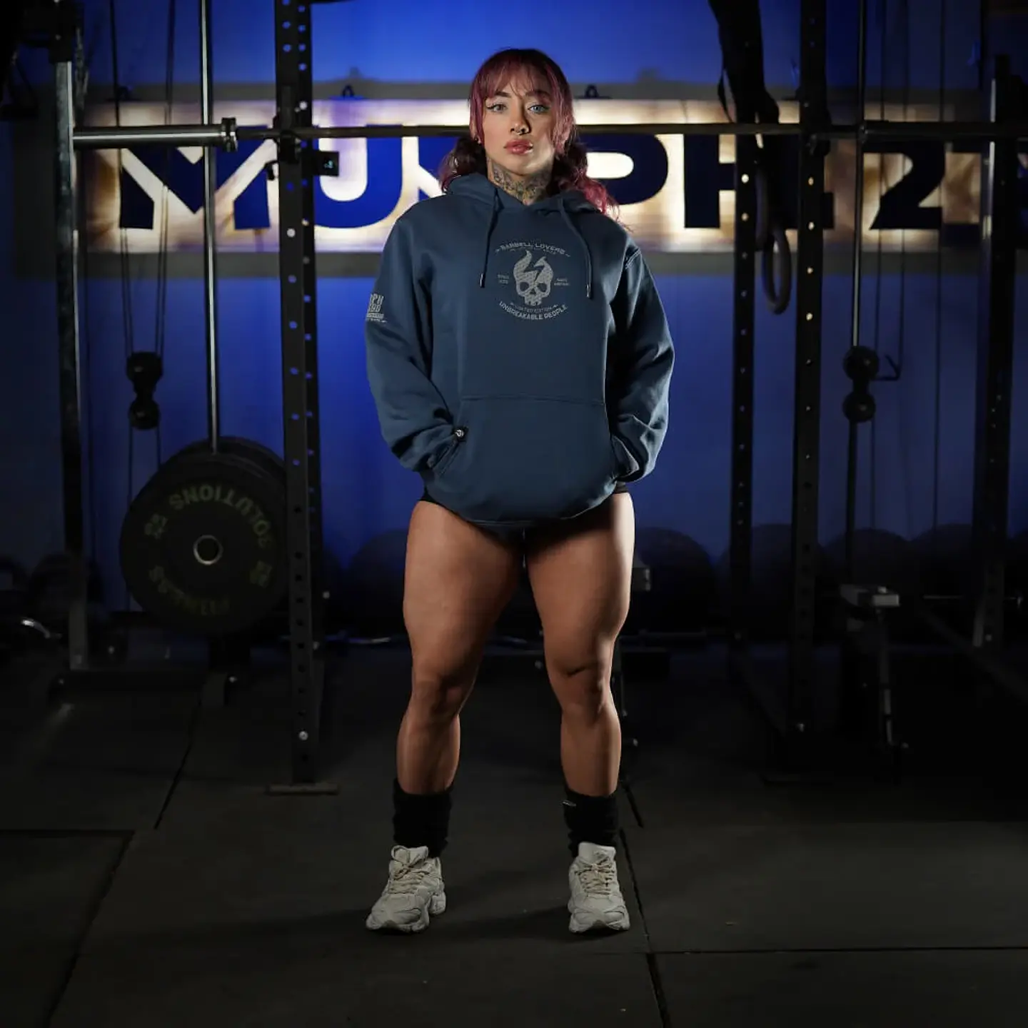 Buzo Canguro Barbell Texture - Petroleum 6