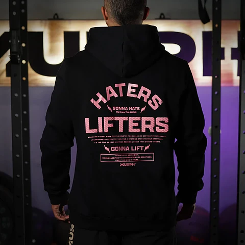 Buzo Canguro Haters Vs Lifters - Negro