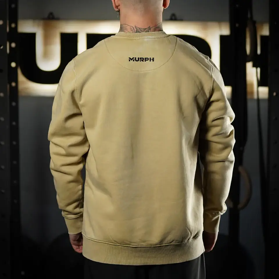 buzo Oversize Long Crewneck Skull Logo - Acid Cream 2